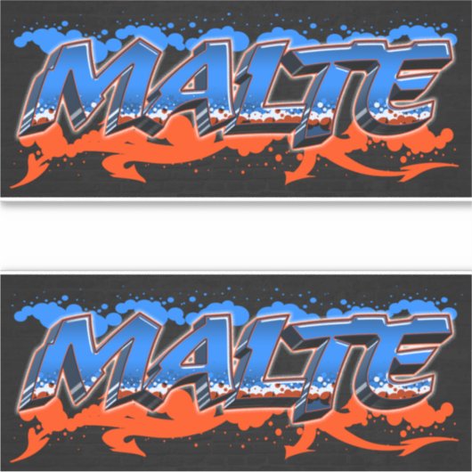 Malte Vorname Name Graffiti Aufkleber Sticker (Voorkant)