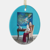 Maltees AANGEPASTE Kerstbal Keramisch Ornament (Rechts)