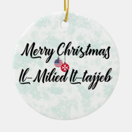 Maltees-American Bilingual Holiday Decoration Keramisch Ornament