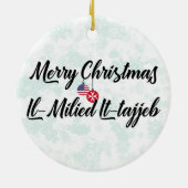 Maltees-American Bilingual Holiday Decoration Keramisch Ornament (Achterkant)