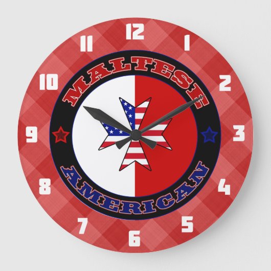 Maltees American Cross Ensign Clock Grote Klok (Voorkant)