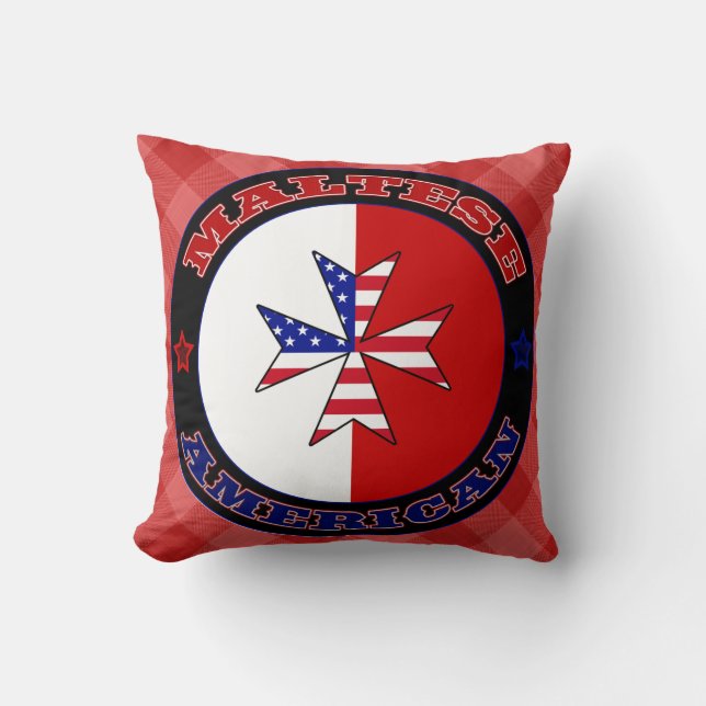Maltees American Cross Ensign Cushion Kussen (Voorkant)