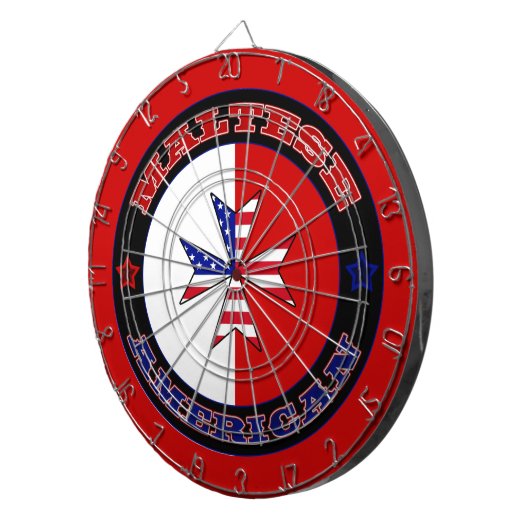 Maltees American Cross Ensign Dartbord (Voorkant Rechts)