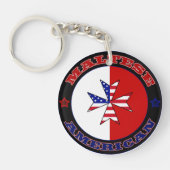 Maltees American Cross Ensign Matla Sleutelhanger (Voorkant)