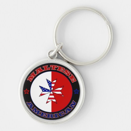 Maltees American Cross Ensign Sleutelhanger (Voorkant)