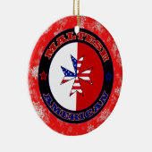 Maltees-American Ensign Cross-Kerstversiering Keramisch Ornament (Rechts)