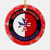 Maltees-American Ensign Cross-Kerstversiering Keramisch Ornament (Voorkant)