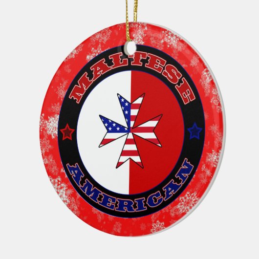 Maltees-American Ensign Cross-Kerstversiering Keramisch Ornament (Links)