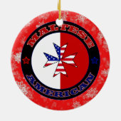 Maltees-American Ensign Cross-Kerstversiering Keramisch Ornament (Achterkant)
