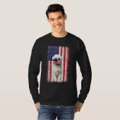 Maltees-Amerikaanse vlag Dog draagt gezichtsmasker T-shirt (Voorkant volledig)
