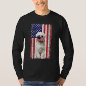 Maltees-Amerikaanse vlag Dog draagt gezichtsmasker T-shirt (Voorkant)