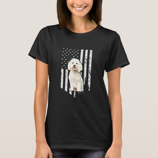 Maltees-Amerikaanse vlagpatriottische Maltese hond T-shirt (Voorkant)