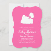 Maltees Baby shower Roze meisje Kaart (Voorkant)
