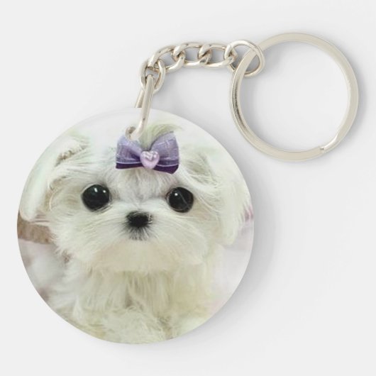 Maltees Baby Sleutelhanger (Achterkant)