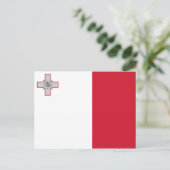 Maltees Briefkaart van de vlag van Malta (Staand voorkant)
