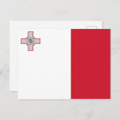 Maltees Briefkaart van de vlag van Malta (Voorkant / Achterkant)