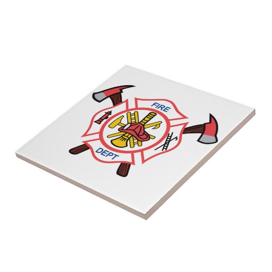 Maltees Cross Fire Dept Tegeltje (Zijkant)