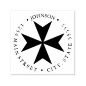 Maltees Cross Return-label Zelfinktende Stempel (Design)