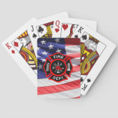Maltees Cross USA Flag Gift for Firefighters Speelkaarten (Achterkant)