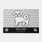 Maltees Cute Cartoon Dog & Custom Text Deurmat (Voorkant)