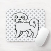 Maltees Cute Cartoon Dog Illustratie Muismat (Met muis)