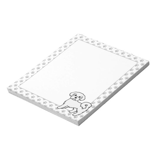 Maltees Cute Cartoon Dog Illustratie Notitieblok (Linkerzijde)