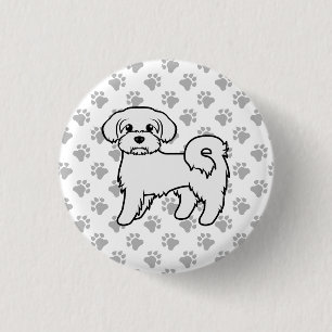 Maltees Cute Cartoon Dog Illustratie Ronde Button 3,2 Cm