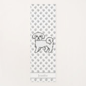 Maltees Cute Cartoon Dog met aangepaste naam Yogamat (Voorkant)