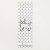 Maltees Cute Cartoon Dog met aangepaste naam Yogamat (Achterkant)
