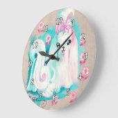 Maltees Cute Puppy Dog Grote Klok (Hoek)