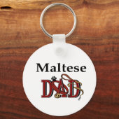 Maltees Dad Gifts Sleutelhanger (Voorkant)