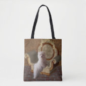 Maltees devies over de speelstoel Dog Art Tote Bag (Voorkant)