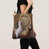 Maltees devies over de speelstoel Dog Art Tote Bag (Dichtbij)