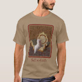 Maltees devies over de stoel Dog Art gepersonalise T-shirt (Voorkant)