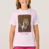 Maltees devies over de stoel Dog Art gepersonalise T-shirt (Voorkant)