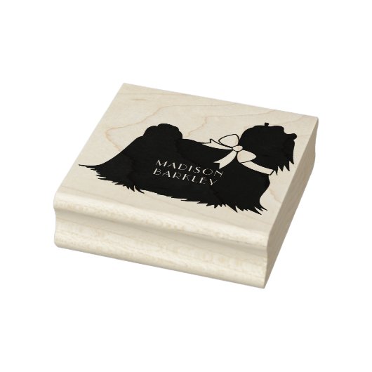 Maltees Dog Puppy Long Hair Rubberstempel (Stempel)