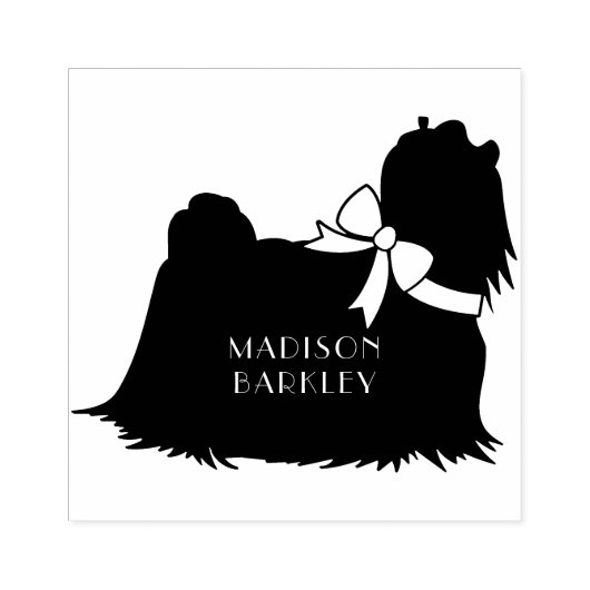 Maltees Dog Puppy Long Hair Rubberstempel (Afrduk)