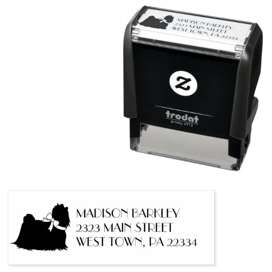 Maltees Dog Puppy Long Hair Zelfinktende Stempel (In situ)