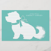 Maltees Dog Puppy Short Hair Teddy Bear Briefpapier (Voorkant)