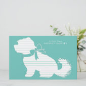 Maltees Dog Puppy Short Hair Teddy Bear Briefpapier (Staand voorkant)