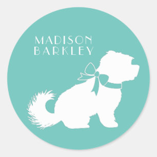 Maltees Dog Puppy Short Hair Teddy Bear Ronde Sticker