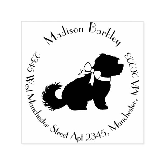Maltees Dog Puppy Short Hair Teddy Bear Zelfinktende Stempel (Design)