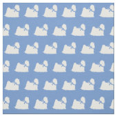 Maltees Dog Silhouette Pet Light Blue Stof (Swatch)