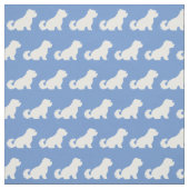 Maltees Dog Silhouette Pet Light Blue Stof (Swatch)