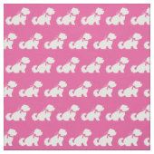 Maltees Dog Silhouette Pet Roze Stof (Swatch)