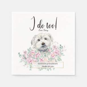 Maltees Dog Wedding Cocktail Napkins Servet
