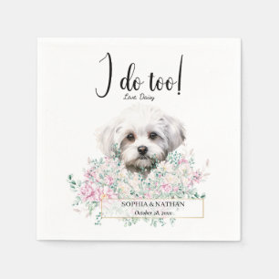 Maltees Dog Wedding Cocktail Napkins Servet