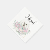 Maltees Dog Wedding Cocktail Napkins Servet (Hoek)