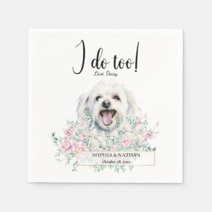 Maltees Dog Wedding Cocktail Napkins Servet