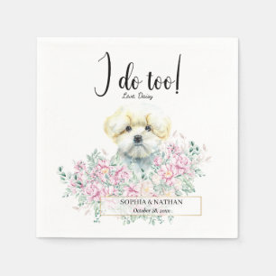 Maltees Dog Wedding Cocktail Napkins Servet